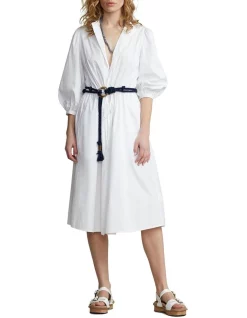 Cheap ❤️ Polo Ralph Lauren Cotton Broadcloth 👗 Dress In White ❤️