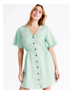 Best Sale ⌛ Grab Denim Eco Lyocell Button Through 👗 Dress In Mint 😉 -Sweetheart Sales Store unnamed file 1076