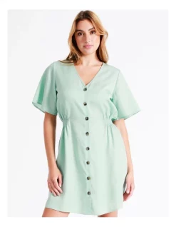 Best Sale ⌛ Grab Denim Eco Lyocell Button Through 👗 Dress In Mint 😉 -Sweetheart Sales Store unnamed file 1079