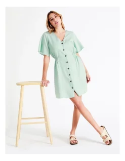 Best Sale ⌛ Grab Denim Eco Lyocell Button Through 👗 Dress In Mint 😉 -Sweetheart Sales Store unnamed file 1081