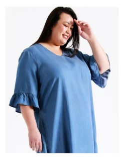 Best Pirce ⌛ Regatta Sustainable Lyocell Short Sleeve 👗 Dress With Frills In Indigo ✨ -Sweetheart Sales Store unnamed file 1084