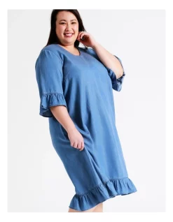 Best Pirce ⌛ Regatta Sustainable Lyocell Short Sleeve 👗 Dress With Frills In Indigo ✨ -Sweetheart Sales Store unnamed file 1085