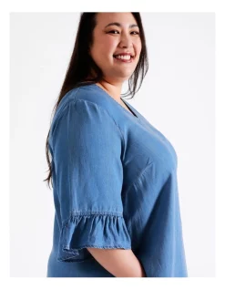 Best Pirce ⌛ Regatta Sustainable Lyocell Short Sleeve 👗 Dress With Frills In Indigo ✨ -Sweetheart Sales Store unnamed file 1086