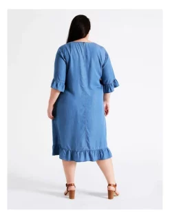 Best Pirce ⌛ Regatta Sustainable Lyocell Short Sleeve 👗 Dress With Frills In Indigo ✨ -Sweetheart Sales Store unnamed file 1087