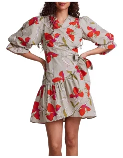 Flash Sale 💯 Y.A.S Atila Cotton Wrap 👗 Dress In Sea Foam 🛒