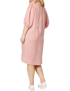 Promo 🎁 Gordon Smith Button Placket Linen 👗 Dress In Mango Pink 👍 -Sweetheart Sales Store unnamed file 1098