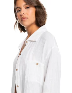 Hot Sale 🤩 Roxy Easy Relax Beach 👕 Shirt 👗 Dress In White ⭐ -Sweetheart Sales Store unnamed file 1103
