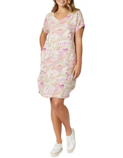 Cheap 😉 Gordon Smith Palm Print Linen 👗 Dress In Natural Multi 😀