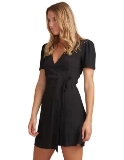 Best deal ⭐ Billabong Sunshine Wrap 👗 Dress Black ❤️ -Sweetheart Sales Store unnamed file 1203