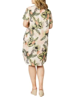 Best Sale 🥰 Gordon Smith Tropical Print Linen 👗 Dress In Multi ❤️ -Sweetheart Sales Store unnamed file 1234