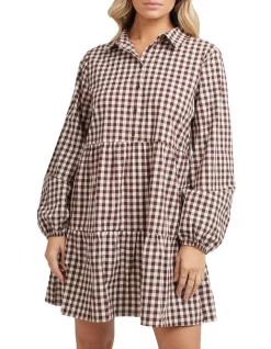 Flash Sale 🧨 All About Eve Harlem Check 👗 Dress In Brown 👍