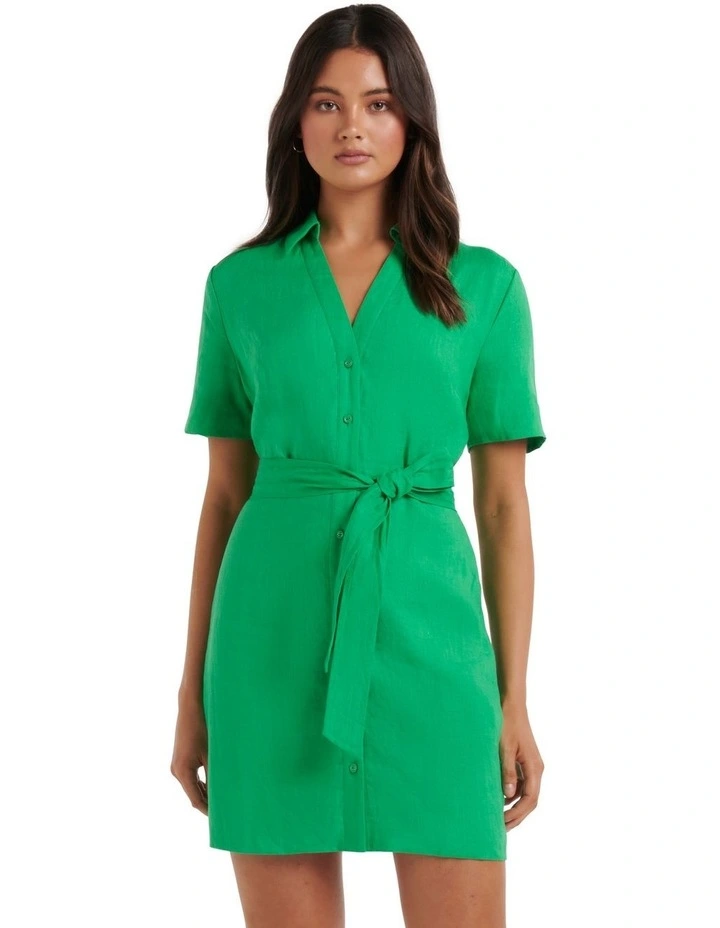 Flash Sale π Forever New Flossy Mini Linen π Shirt π Dress In Energetic Jade π 3 Flash Sale π Forever New Flossy Mini Linen π Shirt π Dress In Energetic Jade π