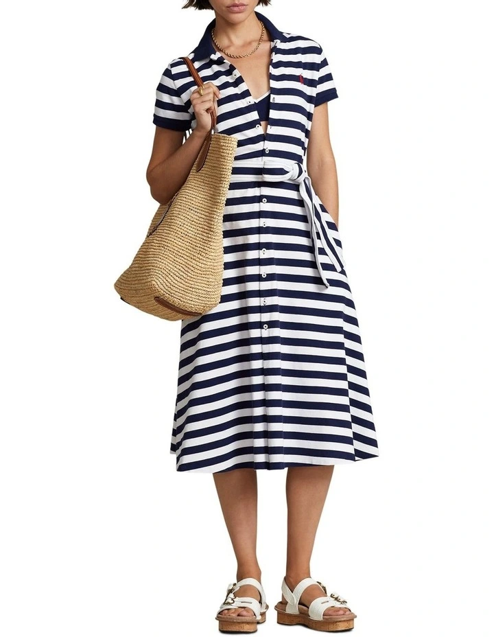 Buy π Polo Ralph Lauren Striped Stretch Cotton Polo Midi π Dress In Navy π 5 Buy π Polo Ralph Lauren Striped Stretch Cotton Polo Midi π Dress In Navy π - Image 3