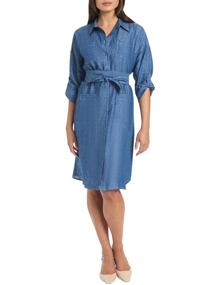 Budget π David Lawrence Eileen Chambray π Dress In Blue β 3 Budget π David Lawrence Eileen Chambray π Dress In Blue β