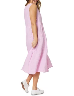 Brand new ⭐ Hammock & Vine Linen Sleeveless Tiered 👗 Dress In Pink 🛒 -Sweetheart Sales Store unnamed file 1354