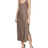 Promo 🔔 CALVIN KLEIN Recycled Crepe De Chine Midi Slip 👗 Dress In Brown ✨ -Sweetheart Sales Store unnamed file 1356