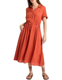 Buy โ๏ธ David Lawrence Sabine Modal ๐ Dress In Tangerine โ