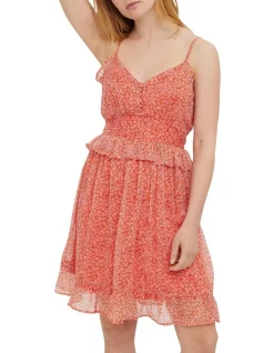 Budget 🔥 Vero Moda Urba Singlet 👗 Dress In Cherry Tomato ❤️