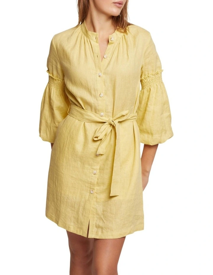 Best Sale π Oxford Kiana Balloon Sleeve Linen π Dress In Yellow π₯ 3 Best Sale π Oxford Kiana Balloon Sleeve Linen π Dress In Yellow π₯