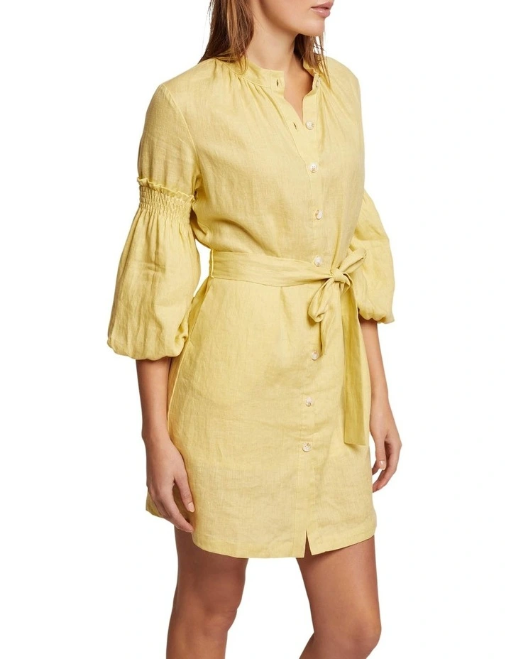 Best Sale π Oxford Kiana Balloon Sleeve Linen π Dress In Yellow π₯ 4 Best Sale π Oxford Kiana Balloon Sleeve Linen π Dress In Yellow π₯ - Image 2