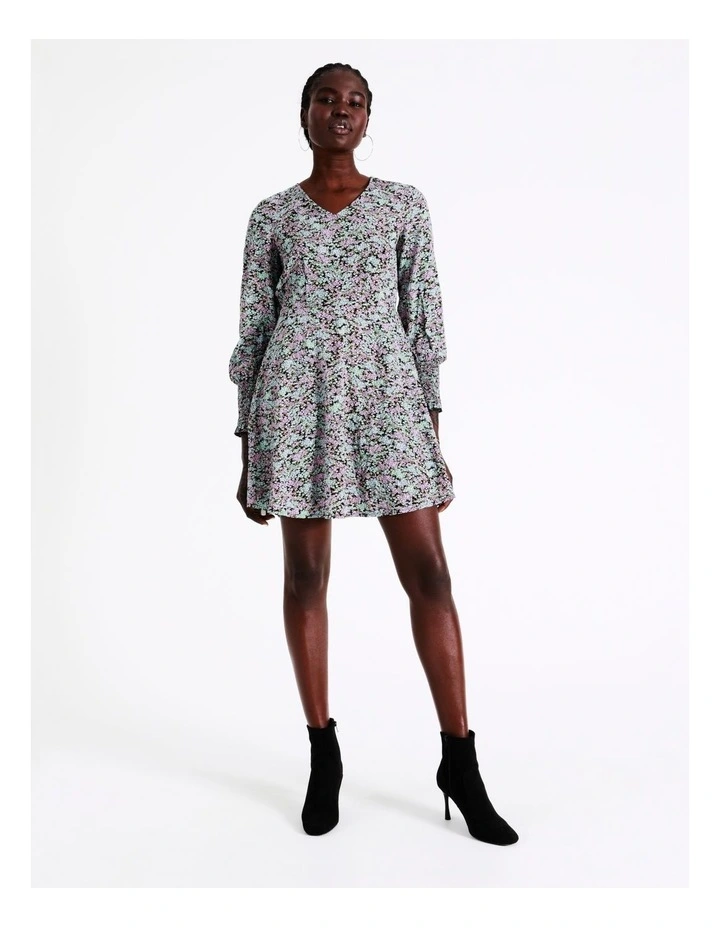 Brand new π Vero Moda Mollie Long Sleeve V-Neck Short π Dress Multi π 3 Brand new π Vero Moda Mollie Long Sleeve V-Neck Short π Dress Multi π