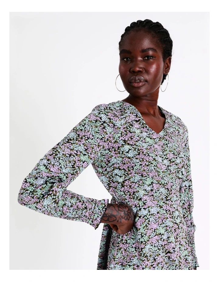 Brand new π Vero Moda Mollie Long Sleeve V-Neck Short π Dress Multi π 8 Brand new π Vero Moda Mollie Long Sleeve V-Neck Short π Dress Multi π - Image 6