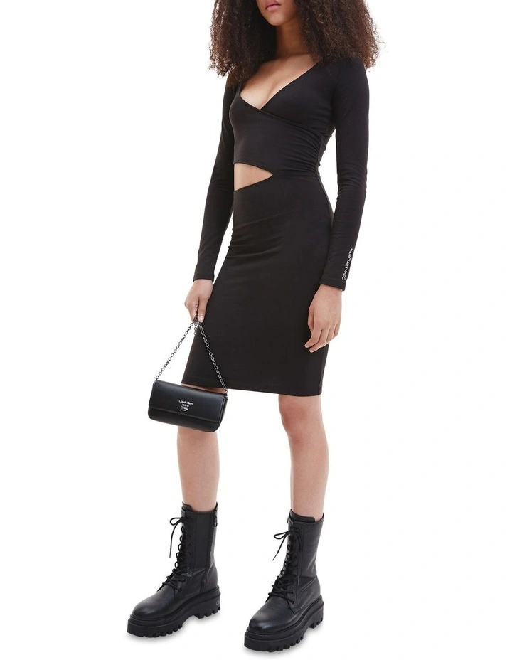 Hot Sale β Calvin Klein π Jeans Wrap Cut Out Jersey π Dress In Black β€οΈ 4 Hot Sale β Calvin Klein π Jeans Wrap Cut Out Jersey π Dress In Black β€οΈ - Image 2