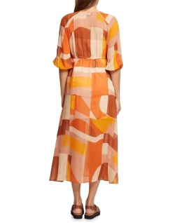 Best Sale 🌟 Oxford Maradon Printed Maxi 👗 Dress In Orange/Tan 💯 -Sweetheart Sales Store unnamed file 1443