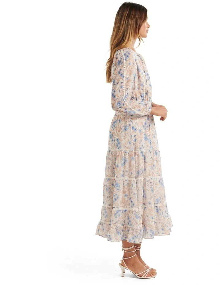 Cheapest π€© Forever New Bridget Tiered Lace Trim Midi In Blue/Cream 𧨠5 Cheapest π€© Forever New Bridget Tiered Lace Trim Midi In Blue/Cream 𧨠- Image 3