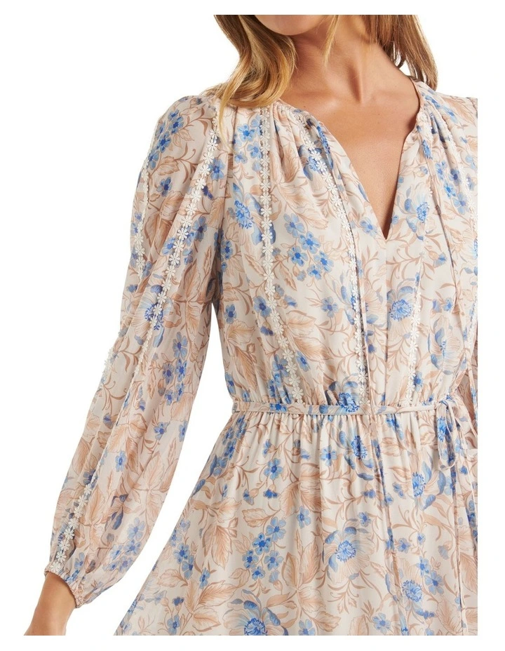 Cheapest π€© Forever New Bridget Tiered Lace Trim Midi In Blue/Cream 𧨠6 Cheapest π€© Forever New Bridget Tiered Lace Trim Midi In Blue/Cream 𧨠- Image 4