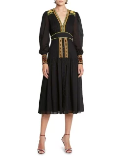 Best Sale 🎁 Sass & Bide Lovers At War Midi 👗 Dress Black 😉