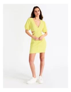 Promo ✔️ Miss Shop Linen Button Detail Tie Waist Mini 👗 Dress In Yellow 😍 -Sweetheart Sales Store unnamed file 15