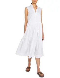 Hot Sale ๐ฏ Skin And Threads Cotton Tiered Resort ๐ Dress White ๐ฅฐ