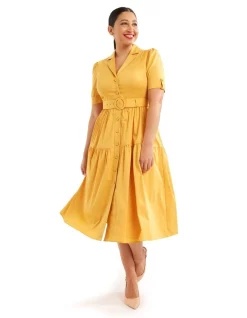 Outlet 🎉 Review Serena 👕 Shirtdress In Marigold 😀