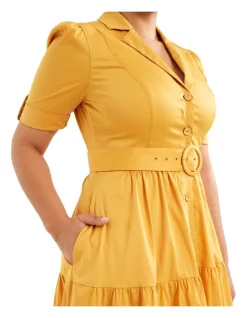 Outlet 🎉 Review Serena 👕 Shirtdress In Marigold 😀 -Sweetheart Sales Store unnamed file 1534