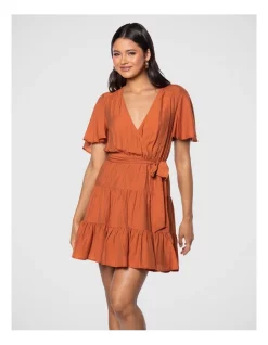 Deals ⌛ Pilgrim Luz Mini 👗 Dress In Burnt Orange 🧨