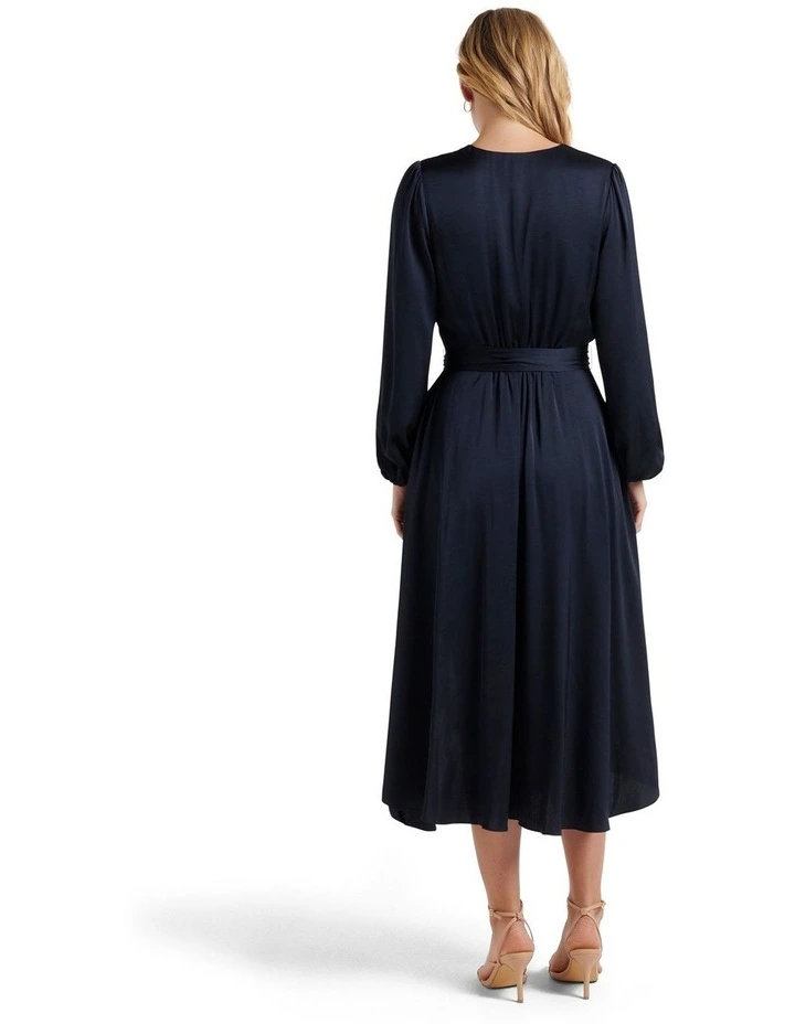 Best deal π Forever New Petite Marilyn Satin Wrap Midi π Dress In Navy π 4 Best deal π Forever New Petite Marilyn Satin Wrap Midi π Dress In Navy π - Image 2