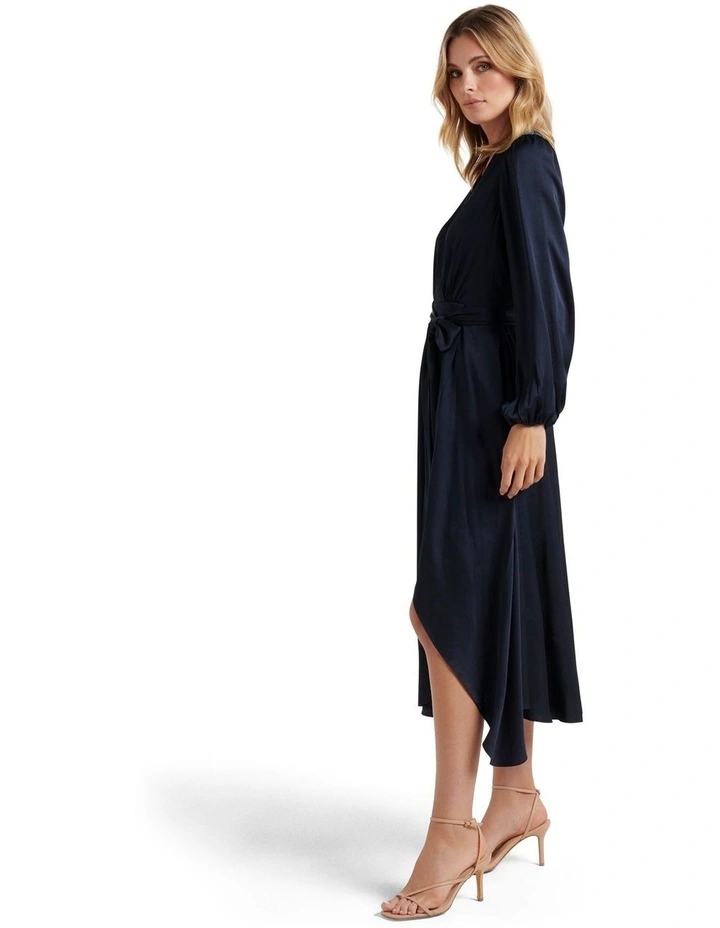 Best deal π Forever New Petite Marilyn Satin Wrap Midi π Dress In Navy π 5 Best deal π Forever New Petite Marilyn Satin Wrap Midi π Dress In Navy π - Image 3