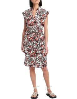 Coupon 👏 David Lawrence Allira Printed Linen 👗 Dress 🔥