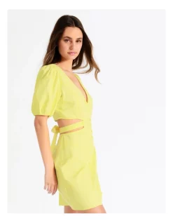 Promo ✔️ Miss Shop Linen Button Detail Tie Waist Mini 👗 Dress In Yellow 😍 -Sweetheart Sales Store unnamed file 18