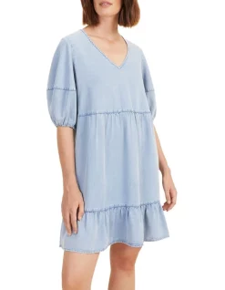 Hot Sale 👍 Seed Heritage Tencel Frill Hem Mini 👗 Dress ✔️