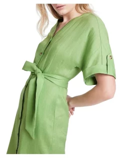 Wholesale 🧨 Marcs Yara Washed Linen 👗 Dress Kiwi Green 😍 -Sweetheart Sales Store unnamed file 1879