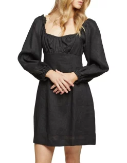 Top 10 👍 Oxford Peta Linen Blend 👗 Dress Black 🔔