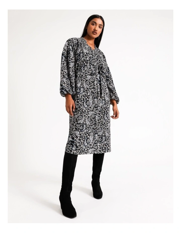 New π― Basque Paisley Button Through Midi π Dress In Black β 3 New π― Basque Paisley Button Through Midi π Dress In Black β