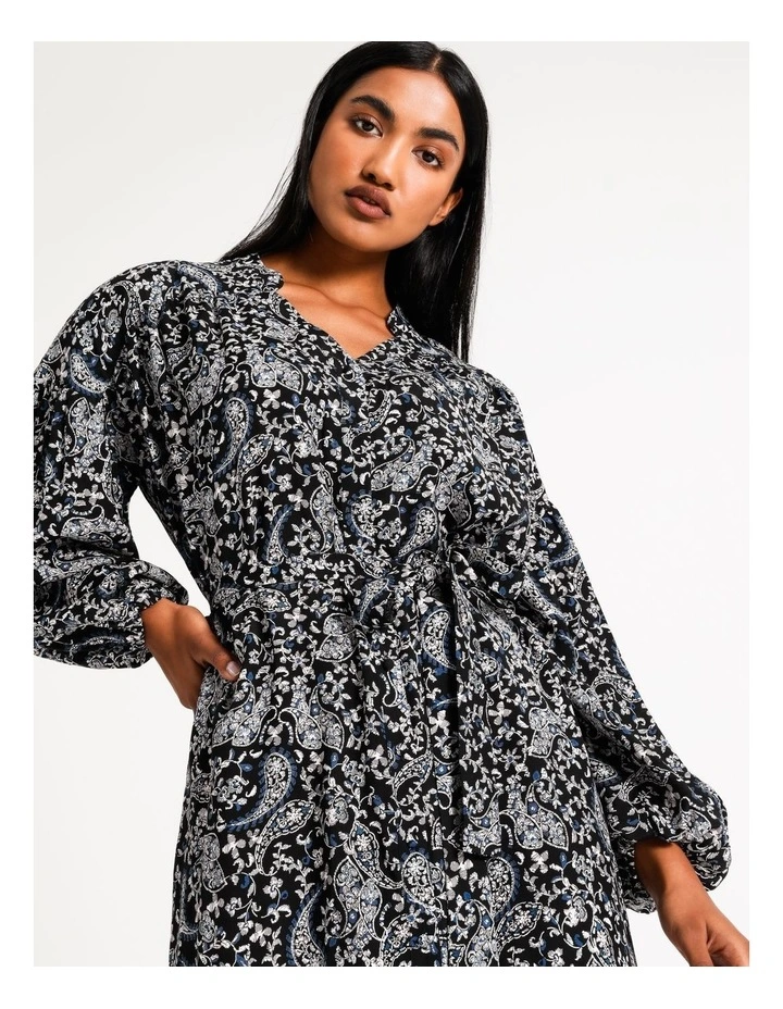 New π― Basque Paisley Button Through Midi π Dress In Black β 5 New π― Basque Paisley Button Through Midi π Dress In Black β - Image 3
