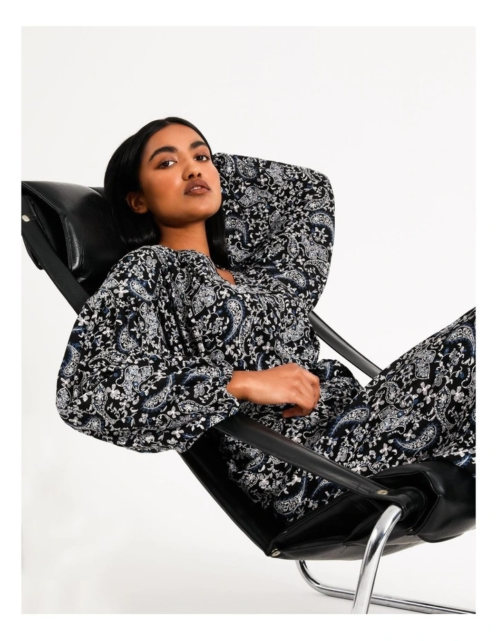 New π― Basque Paisley Button Through Midi π Dress In Black β 7 New π― Basque Paisley Button Through Midi π Dress In Black β - Image 5