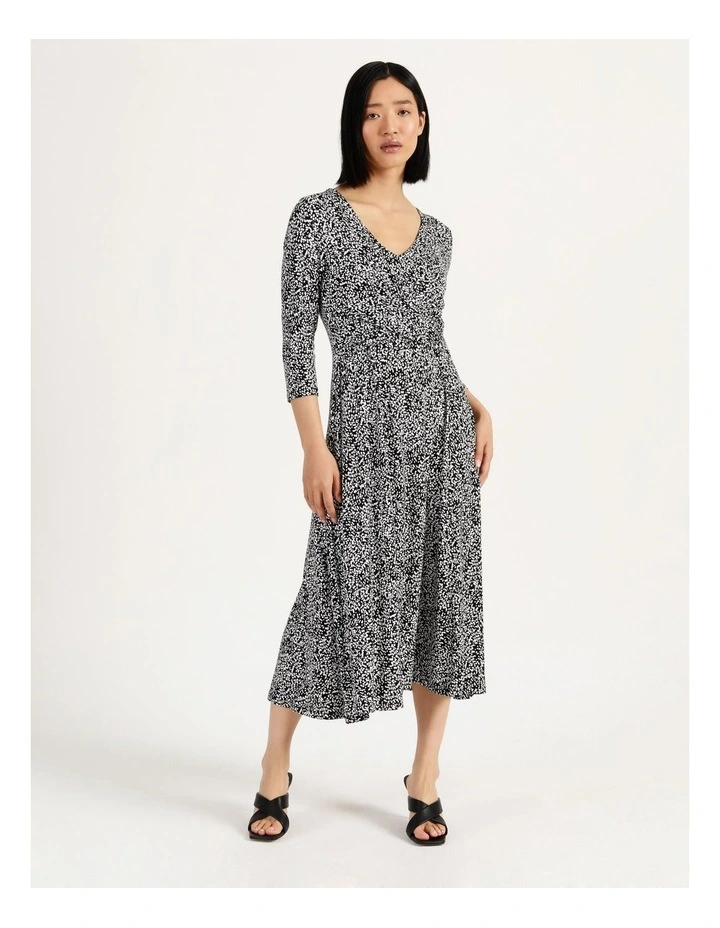 Hot Sale π Basque Twist Front Jersey Midi π Dress In Black π 3 Hot Sale π Basque Twist Front Jersey Midi π Dress In Black π