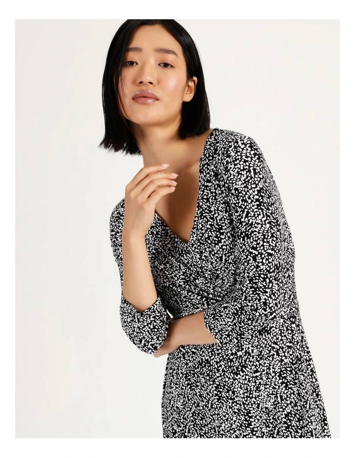 Hot Sale π Basque Twist Front Jersey Midi π Dress In Black π 4 Hot Sale π Basque Twist Front Jersey Midi π Dress In Black π - Image 2