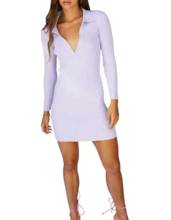 Best Sale ⭐ SNDYS June Knit 👗 Dress In Lavender 🥰