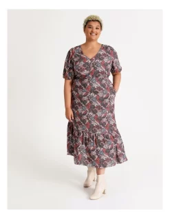 Buy 🔔 Piper Crepe Midi 👗 Dress Batik Floral Multi 😀 -Sweetheart Sales Store unnamed file 2031